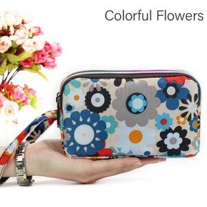 Colorful Floral Wristlet Clutch